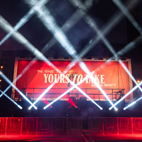 Budweiser billboard transformed into performance space
