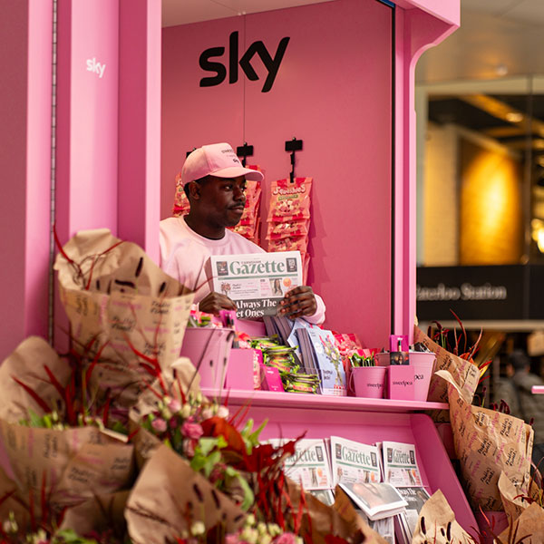 Brand ambassadors distributing themed merchandise